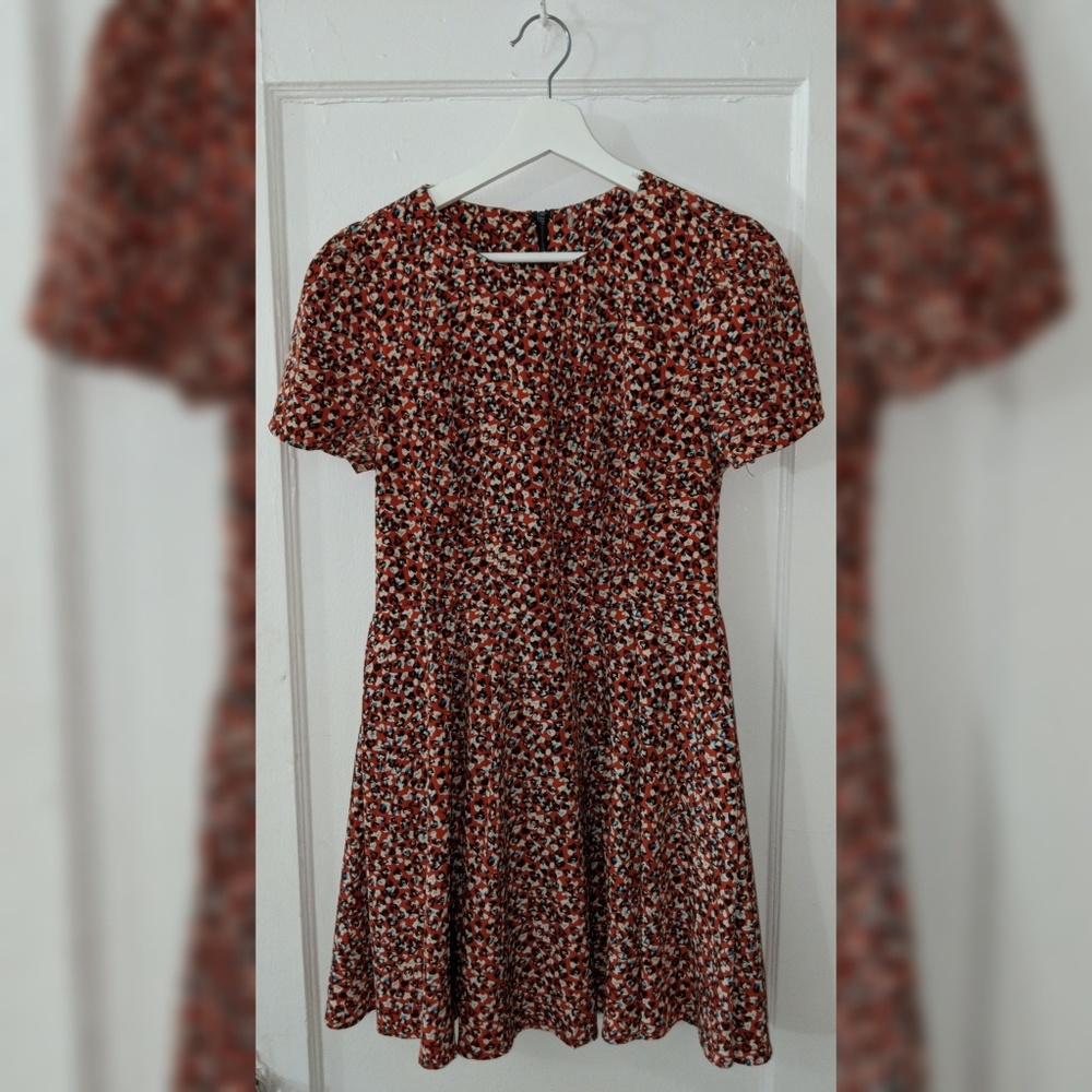 Vintage Heart Print Fit and Flare Dress